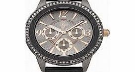 Lipsy Lades Grey and Black Strap Watch