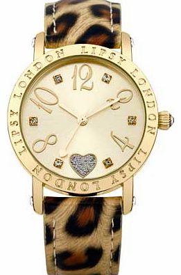 Ladies Silver Leopard Strap Watch