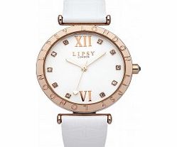 Lipsy Ladies White Leather Strap Watch