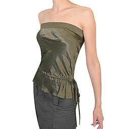 Satin Boob Tube With Ribbon Tie