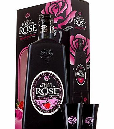 Liqueur de Tequila Tequilla Rose Strawberry Cream 70cl Giftpack with 2 shot Glasses