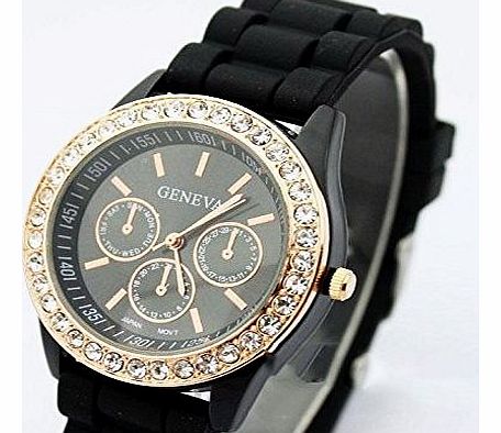 Liroyal Ladies brand GENEVA Watch Classic Gel Crystal Silicone Jelly watch