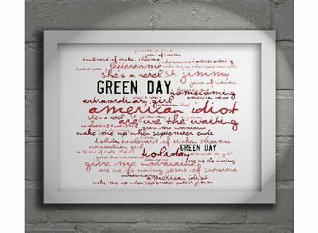 LISSOME Art Studio Zephyr Art Print - GREEN DAY - American Idiot - Signed amp; Numbered Limited Edition Typography Wall Art Print - Song Lyrics Mini Poster