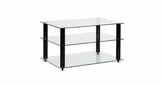 LITE  clear 3 shelf Hifi Stand 600x400