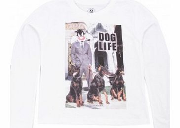 Little Eleven Paris Doglife T-shirt White `8 years,10 years,12