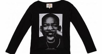 Little Eleven Paris Will Bis T-shirt Noir `8 years,10 years,12