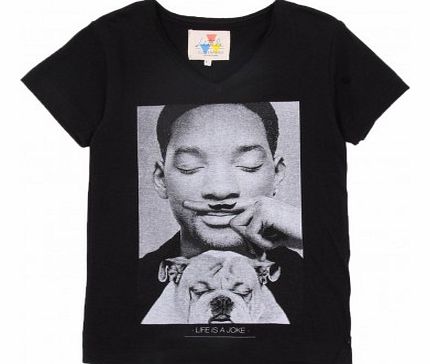 Little Eleven Paris Will T-shirt Noir `8 years,10 years,12 years,14