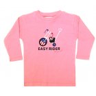Little Green Radicals Easy Rider Kids Longsleeved Tee (Piglet Pink)