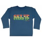 Little Green Radicals Get Up Stand Up Baby Longsleeved Tee (Seal Navy)