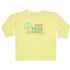 Little Green Radicals Give Peas Kids Longsleeved Tee (Lion Cub Yellow)
