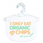 Little Green Radicals I Only Eat Organic Chips Bib (Kitten White)