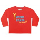 Little Green Radicals Wind Farm Baby Longsleeved Tee (Fox Red)