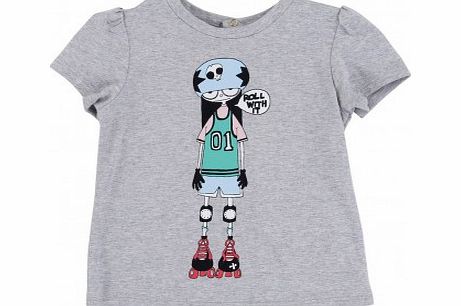 Little Marc Jacobs Miss Marc Aloha T-shirt Heather grey `3 months,6
