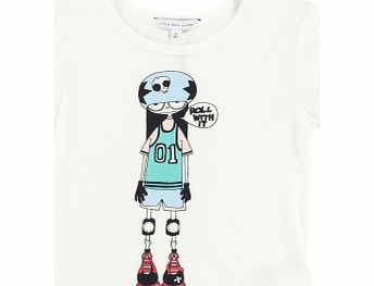 Little Marc Jacobs Miss Marc Aloha T-shirt White `2 years,3 years,4