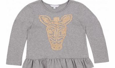Little Marc Jacobs Zebra Pussybow T-shirt Heather grey `2 years,3