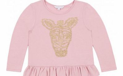 Little Marc Jacobs Zebra Pussybow T-shirt Pale pink `2 years,3