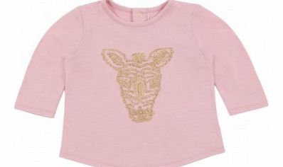 Little Marc Jacobs Zebra T-shirt Pale pink `3 months,6 months,12