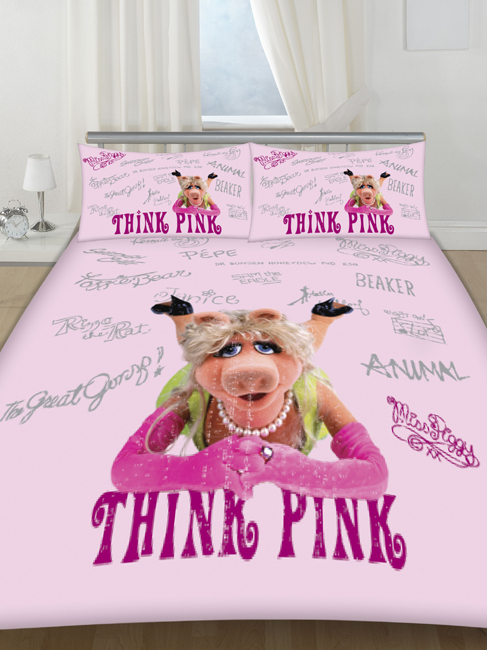 Little Miss Piggy Double Duvet Cover and Pillowcase Bedding The Muppets