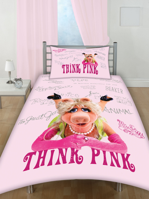 Little Miss Piggy Single Duvet Cover and Pillowcase Bedding The Muppets