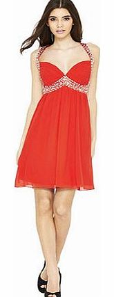 Embellished Open Back Chiffon