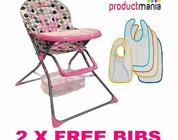 Little Munchkin BRAND NEW BABY HIGH CHAIRS FOLDABLE HIGHCHAIR FEEDING TOP QUALITY 2014 MODEL (PINK)