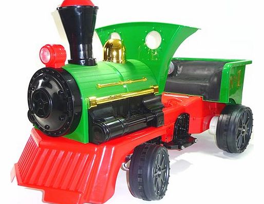 Little Play Train Ride on Kids Electric 12v Battery Powered Play Train Engine Green - New