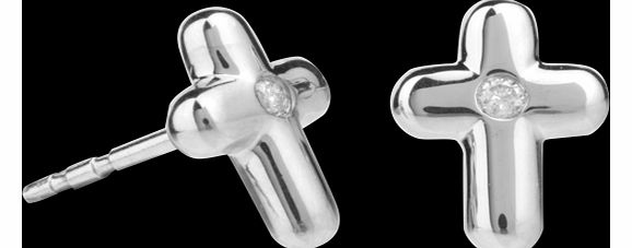 Silver Cross Earrings A4048D-2W-003A