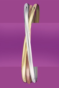 Littlewoods-Index 3-colour gold russian bangle