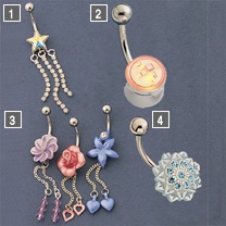 blue jewel flashing body bar