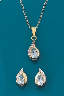 Littlewoods-Index blue topaz and diamond-set pendant