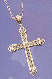 CHANNEL-SET DIAMOND CROSS