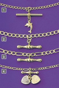 curb t-bar chain with dolphin