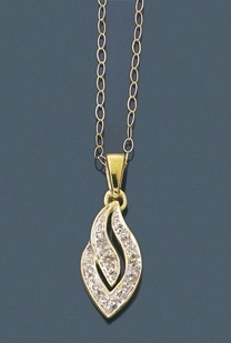 diamond leaf pendant
