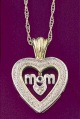 diamond-set 2-piece mum pendant