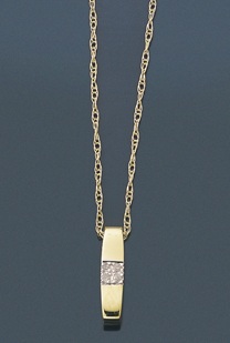 diamond-set bar pendant