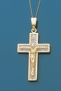 Littlewoods-Index diamond-set crucifix pendant