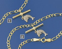 diamond-set dolphin chain with t-bar
