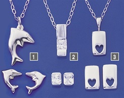 Littlewoods-Index DOLPHIN PENDANT AND EAR-RING SET