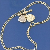 Littlewoods-Index figaro message diamond-set heart bracelet