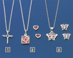 Littlewoods-Index heart design silver pendant and earrings-set