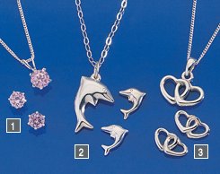 purple cubic zirconia pendant and earrings