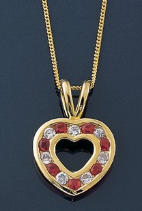Littlewoods-Index sapphire and cubic zirconia-set heart pendant