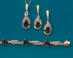 sapphire and diamond drop pendant