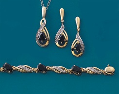 sapphire and diamond drop pendant