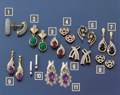 Littlewoods-Index sapphire and diamond dropper ear-rings