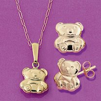 Littlewoods-Index teddy ear-rings/pendant set