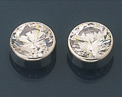 Littlewoods-Index white gold rubover cubic zirconia earrings