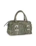 Liu Jo Coal Washed Leather Satchel Bag