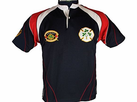 LIVE FOR RUGBY SCOTLAND LION RAMPANT EMBROIDERED BREATHABLE RUGBY SHIRT SIZE SMALL - XXL (XXL)