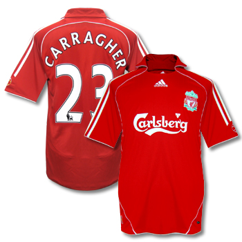 Liverpool Adidas 07-08 Liverpool home (Carragher 23)